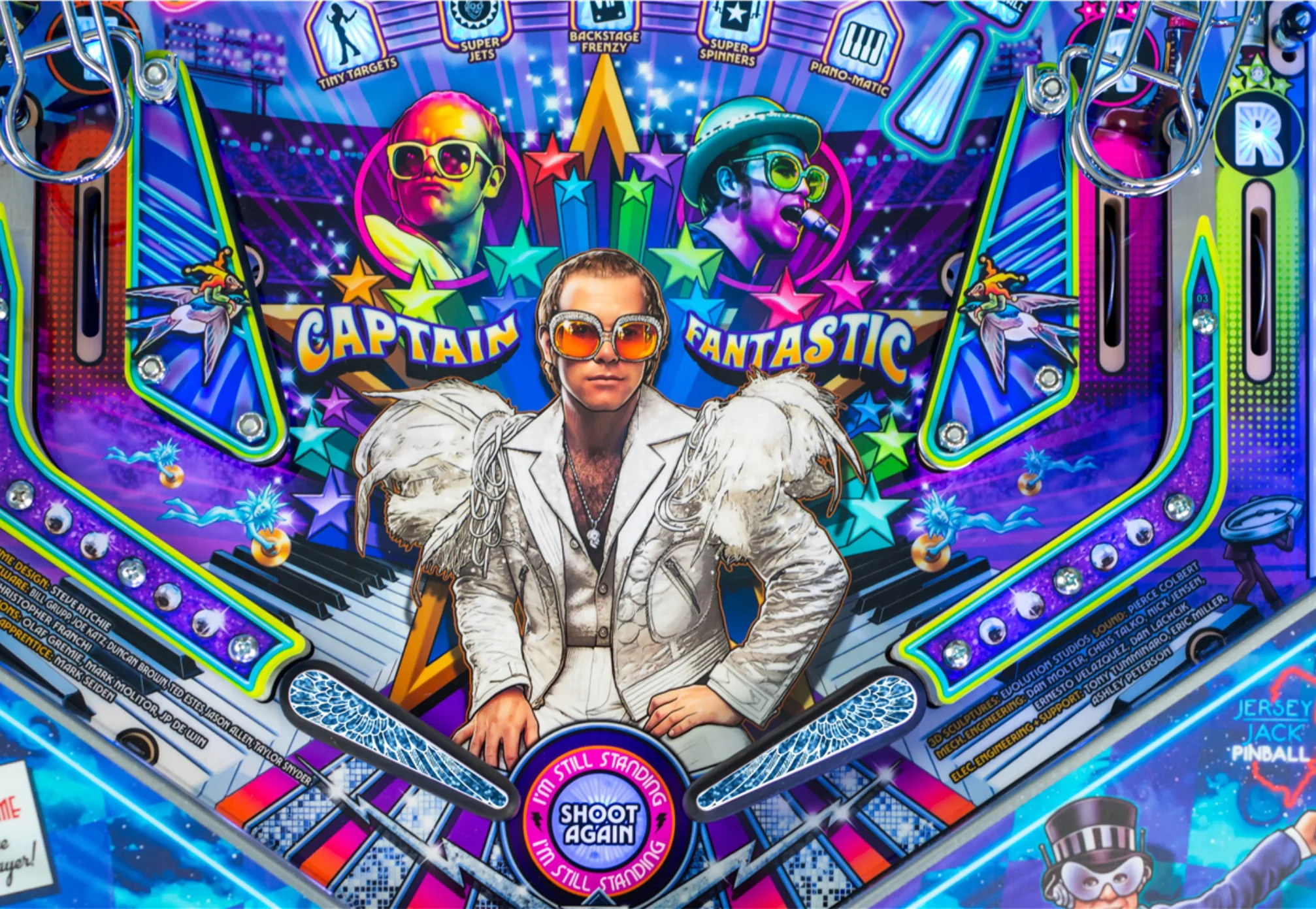 Elton John Pinball Diamond Wings Flipper Toppers