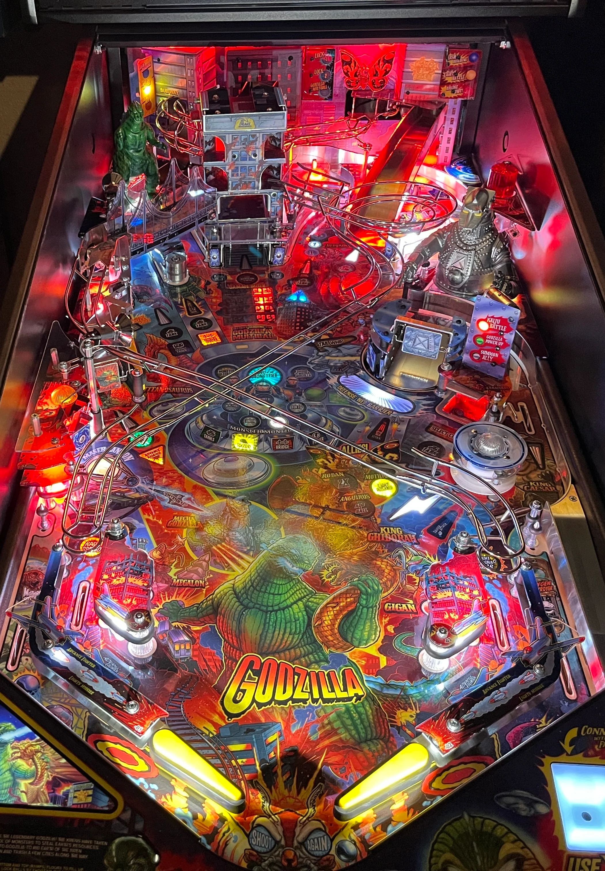 Godzilla Pinball Backboard Skyline Illumination - Image 6